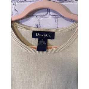 Women's Denim & Co. Beige  Sleeveless Tank Scoop‎ Neck Top  Size S